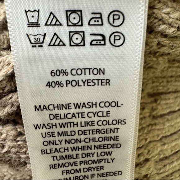 Joie Tan Long Sleeve Cable Knit Long Cardigan Open Front Sweater Size Large - Picture 13 of 13